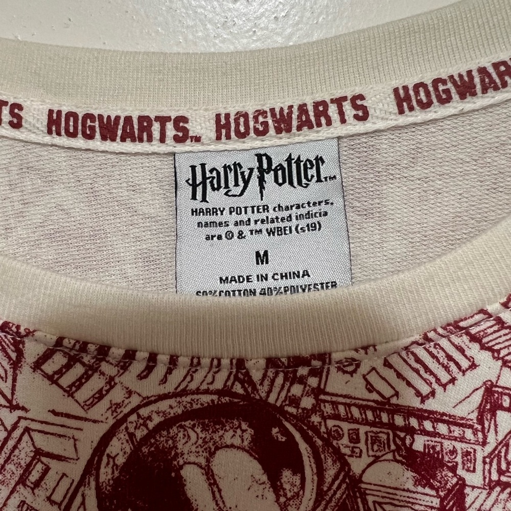 Harry Potter Hogwarts Sketch Cinch Waist SweatShirt Size M. - Picture 5 of 7